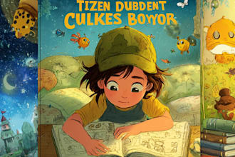 design a beautiful childrens book cover illustration