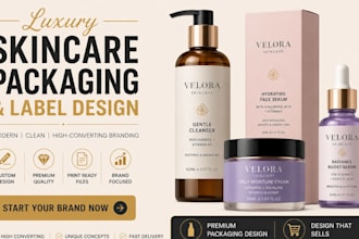 create luxury skincare packaging and cosmetic label design