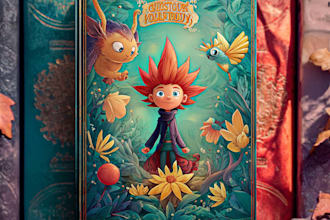 design a unique cartoon book cover for children