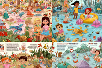 draw colorful childrens book illustration