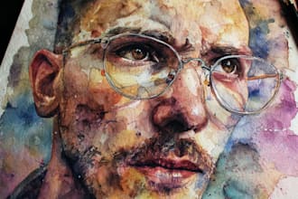 make a family portrait watercolor portrait