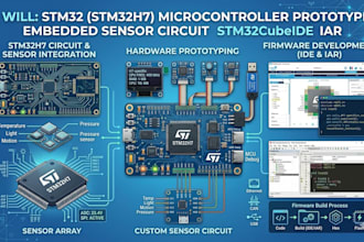 develop stm32, stm32h7 microcontroller embedded system, sensor circuit, firmware