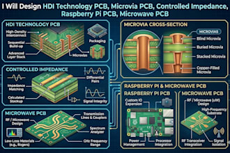 design hdi technology pcb controller impedance raspberry pi, microwave, flexible