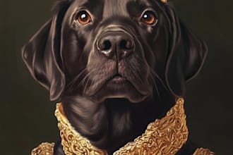 draw a custom pet portrait, dog, cat portrait