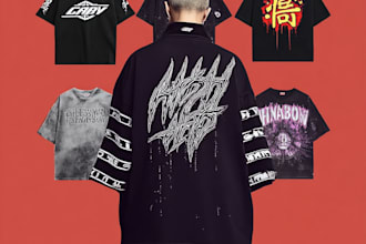 create premium streetwear t shirt design for printify store