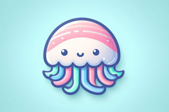 design an awesome cute jellyfish logo with express delivery