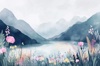 do creative watercolor landscape art
