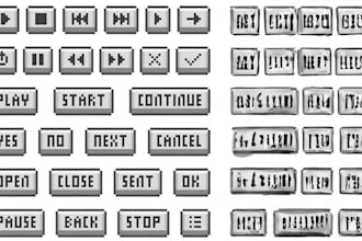 create pixel art ui kit retro game icon hud assets steam unity mobile game gui