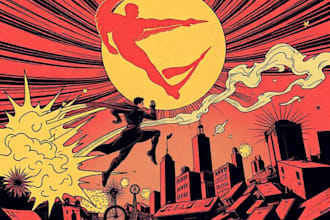 draw retro comic art, retro vintage illustration, comic