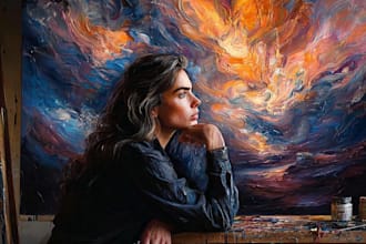 design vintage oil painting illustration classic art style