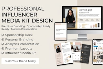 design influencer media kits, sponsorship decks, personal branding materials