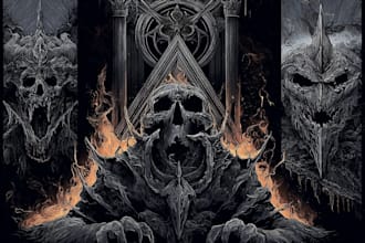illustrate your album cover with dark or horror art