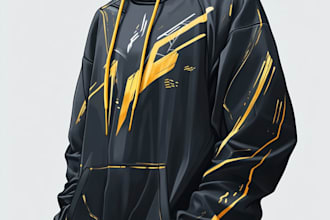 trendy streetwear hoodie design with mockup