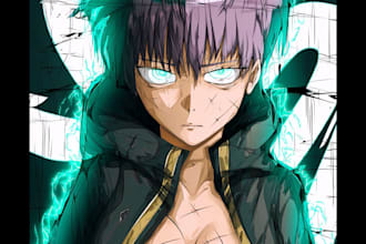 draw anime character art illustration for you