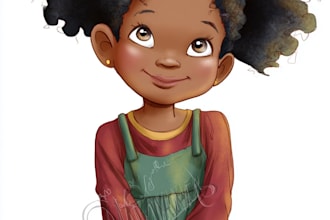 draw african american children book illustration