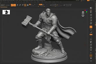sculpt 3d character modeling, 3d action figure, statue model for 3d printing
