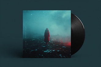 draw creative music album cover art or music song artwork