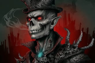 draw realistic fantasy horror character illustration