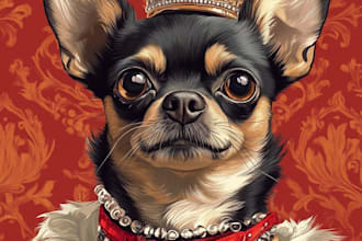 awesome custom pet portrait, dog portrait, cat portrait