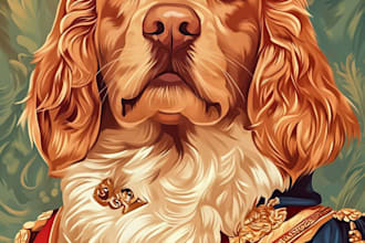 make awesome custom pet portrait, dog portrait, cat portrait