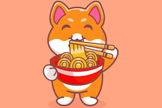 design japanese food dog unique style mascot logo design service