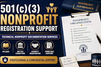 prepare 501c3 nonprofit registration and nonprofit documents