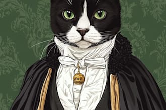 do custom pet portrait, dog portrait, cat portrait