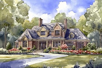 watercolor a house portrait