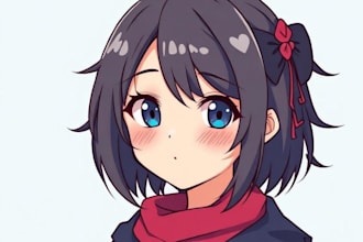 create a custom anime oc character illustration with unique style
