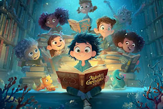 craft a whimsical childrens book cover for publisher