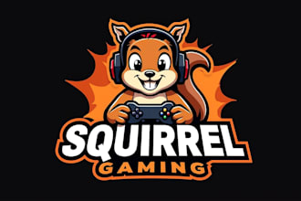 design outstanding squirrel gaming mascot logo only 12 hours