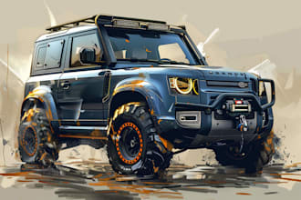 draw awesome vector illustration of your car or any vehicle