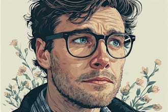 create hand drawn hedcut portrait illustration  for you