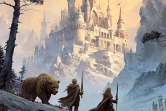 draw a fantasy book cover illustration