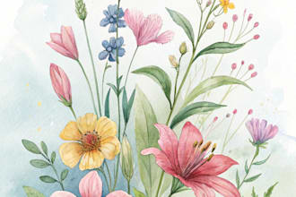 draw botanical illustrations of flowers, plants