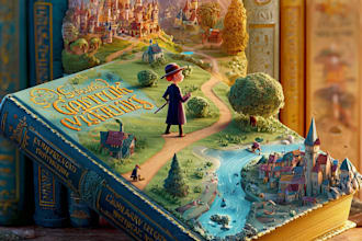 design a stunning cartoon book cover for your childrens