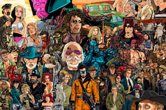draw you pop culture poster illustration like comic book