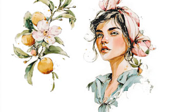 do a watercolor wedding invite with venue illustration