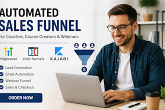 create automated sales funnel for coaches, course creators and webinars