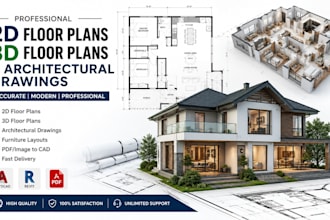 create 2d floor plans,3d floor plans and architectural drawings