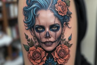 make your sleeve tattoo, tribal tattoo, realistic tattoo,