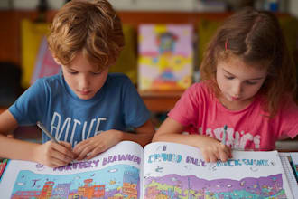 create educational children book illustration