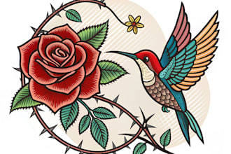 draw aesthetic old school tattoo design