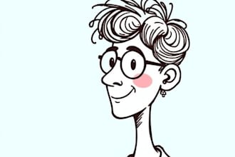 create a custom doodle illustration portrait with creative style