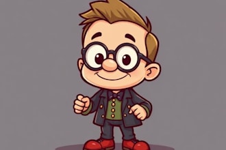 create high quality retro cartoon character artwork