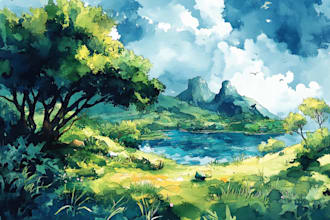 paint landscapes in watercolor