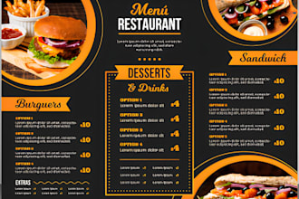 design restaurant bar flyer price list food menu catering cafe menu board