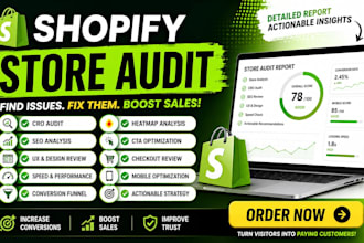 do shopify store audit cro analysis and SEO to boost sales fast