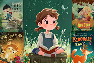 create artistic childrens book covers with magical