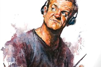 paint a portrait in traditional watercolor technique